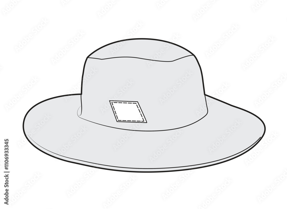Beach hats flat drawing vector design mockup template. Beach hats flat drawing vector design mockup template.