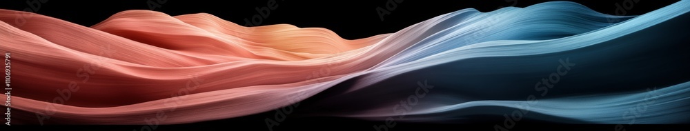 Abstract flowing waves in vibrant colors and light