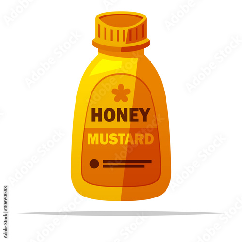 Honey mustard bottle vector isolated illustration