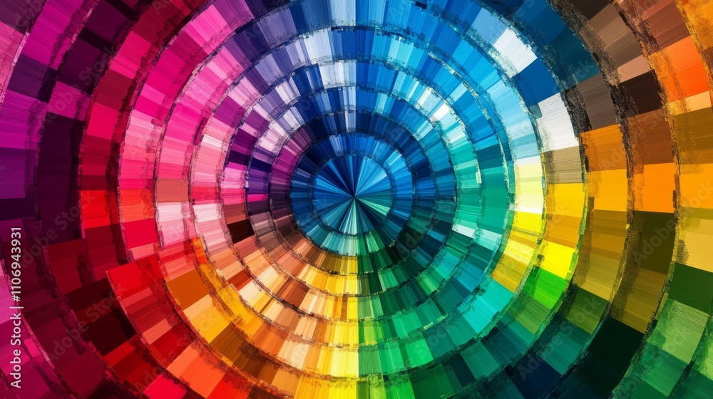 Obraz premium Vibrant Color Wheel: A Guide To Color Theory and Design Inspiration