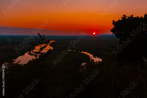 Summer sunset at Mount Bogenberg, Bogen, Danube, Bavaria, Germany photo