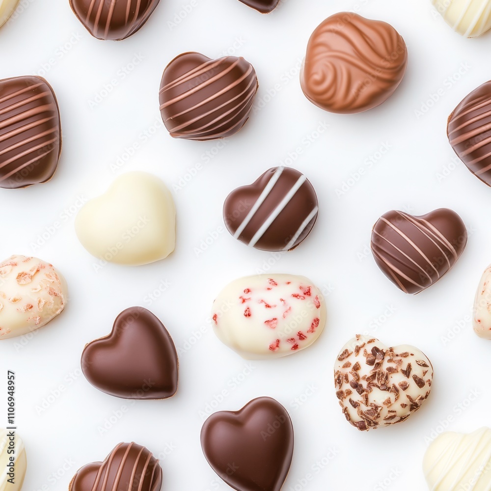chocolate hearts pattern, valentines day background. ai generated chocolate hearts pattern, valentines day background. ai generated
