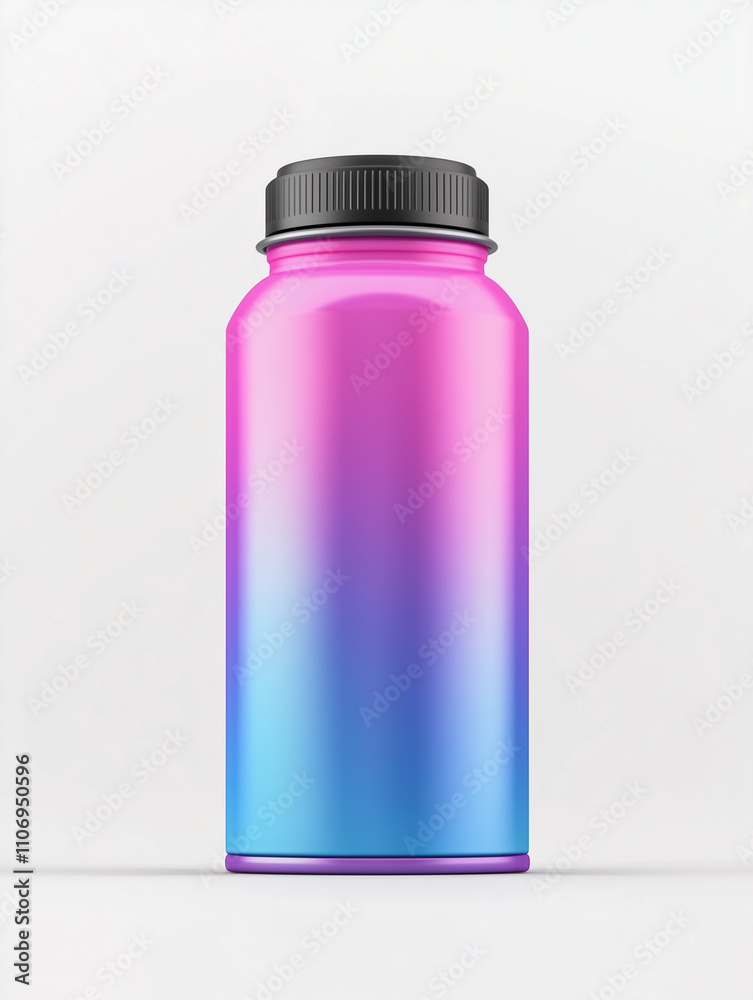 Cartoon purple and blue gradient metal can Cartoon purple and blue gradient metal can