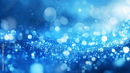 Abstract Glowing Blue Bokeh Background with Sparkling Lights