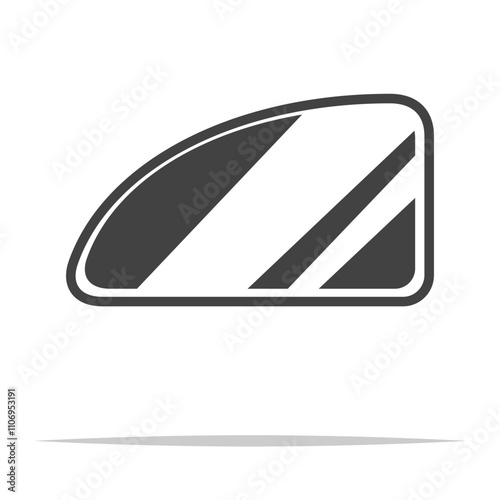 Car side window glass icon transparent vector isolated