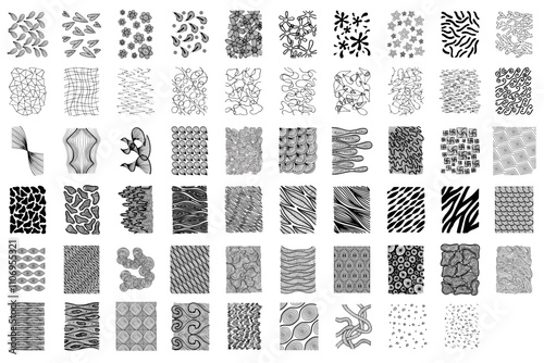 patterned floral line drawing
