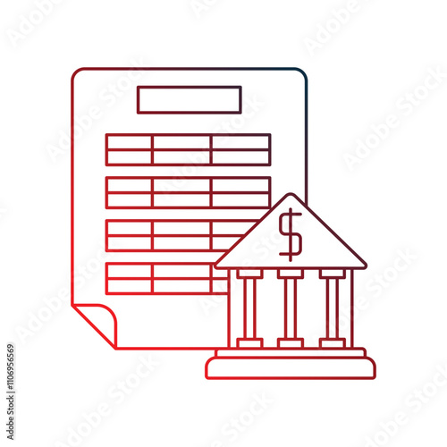 governmental gradient icon with white background vector stock illustration