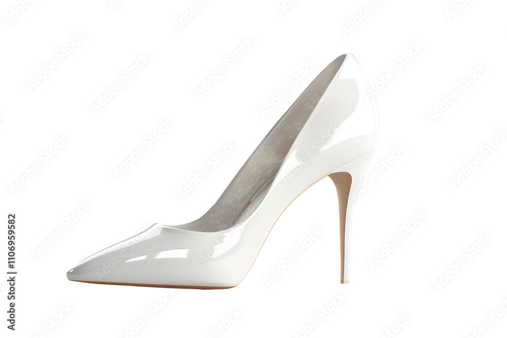 Female white fashion summer shoes on white background Female white fashion summer shoes on white background