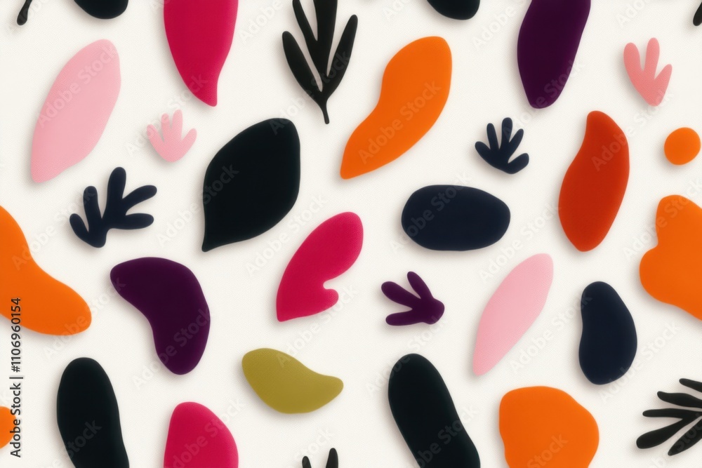 Fototapeta premium Colorful abstract organic shapes seamless pattern background design