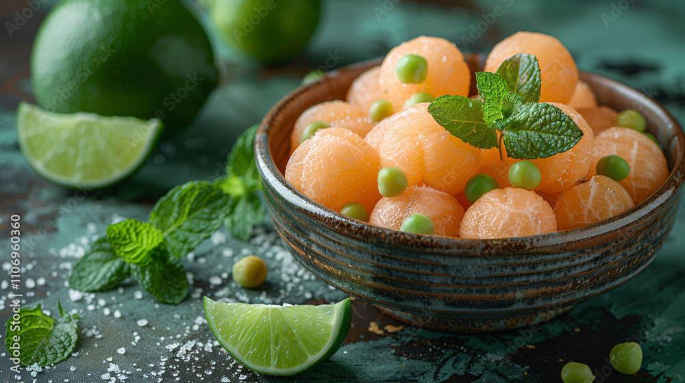 Tangerine Segments with Mint and Peas Tangerine Segments with Mint and Peas