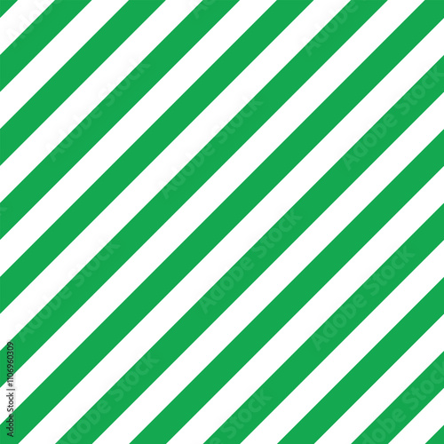 Candy cane background. Diagonal stripes seamless pattern. Peppermint wrapping texture. Green candy cane stripes. Vector illustration