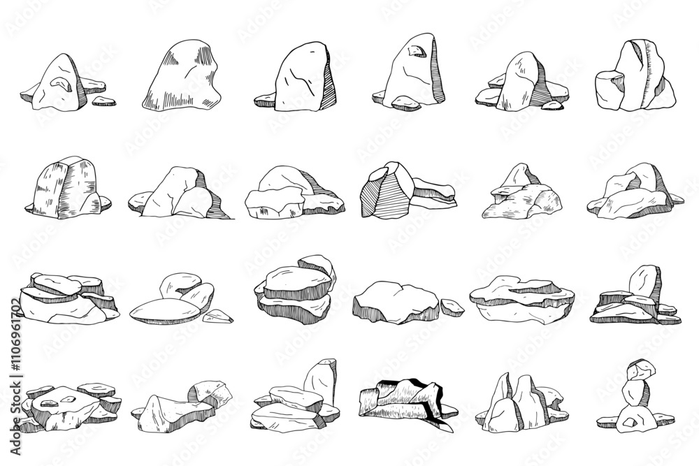 rocks pen Drawing