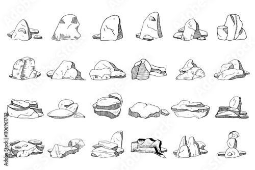 rocks pen Drawing