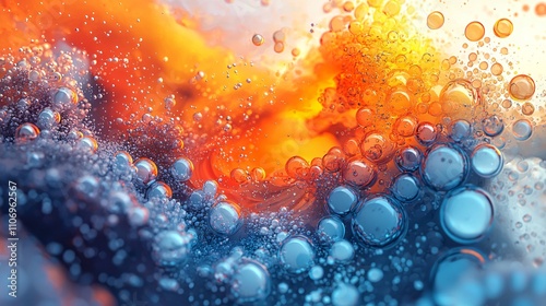 An abstract visualization of AI and SaaS tools revolutionizing enterprise workflows Stock Photo with side copy space