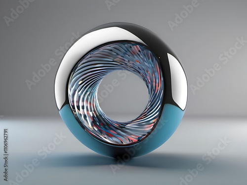 Abstract 3D Rendering of Conical Capsule Morphing simple photo