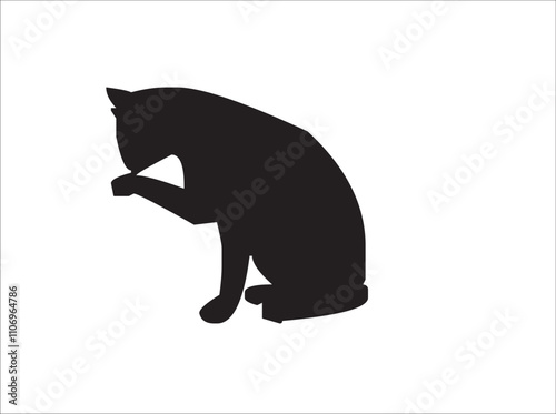 This is cat silhouette vector design