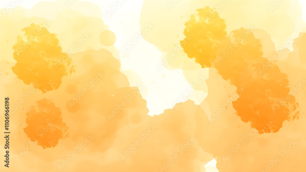 Obraz premium Abstract orange sunrise watercolor background, space for text. Generative AI
