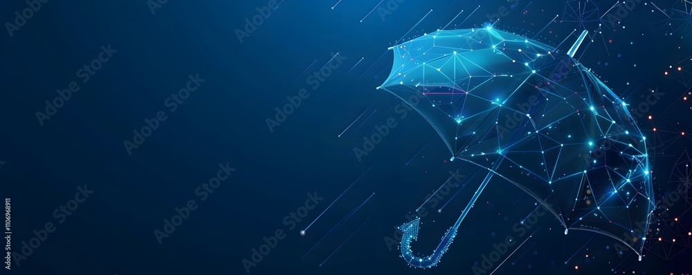 Abstract Digital Umbrella Protection Concept Art Abstract Digital Umbrella Protection Concept Art