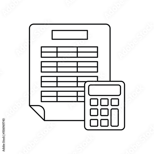 ledger line icon with white background vector stock illustration