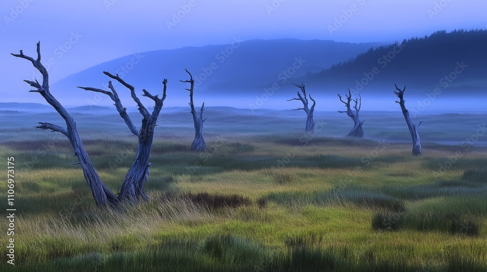 Eerie Marshland at Twilight Eerie Marshland at Twilight