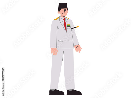 Soekarno Bung Karno Indonesia first president proclaimer independence warrior hero politician leader historic patriotic Sukarno icon set design colorful