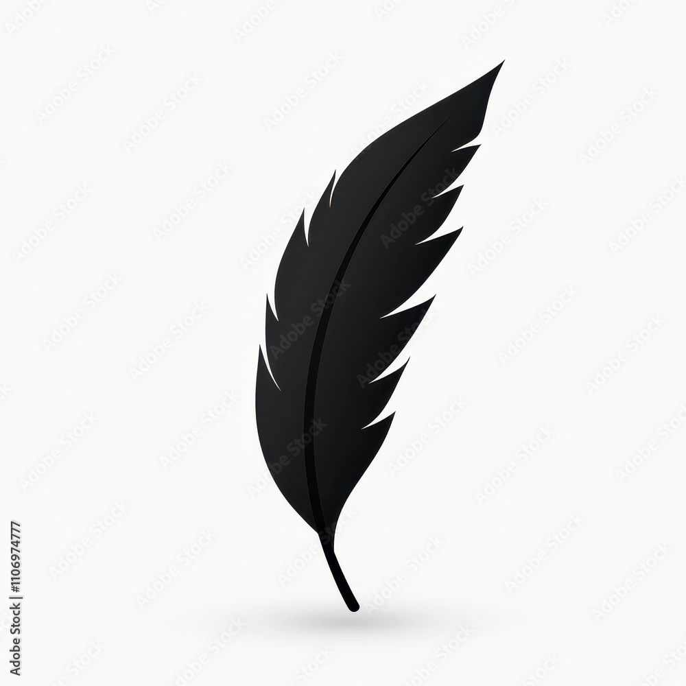 Elegant Black Feather Isolated on a Clean White Background Perfect for Artistic Designs, Creative Projects, or Symbolic Representations of Lightness and Freedom Elegant Black Feather Isolated on a Clean White Background Perfect for Artistic Designs, Creative Projects, or Symbolic Representations of Lightness and Freedom