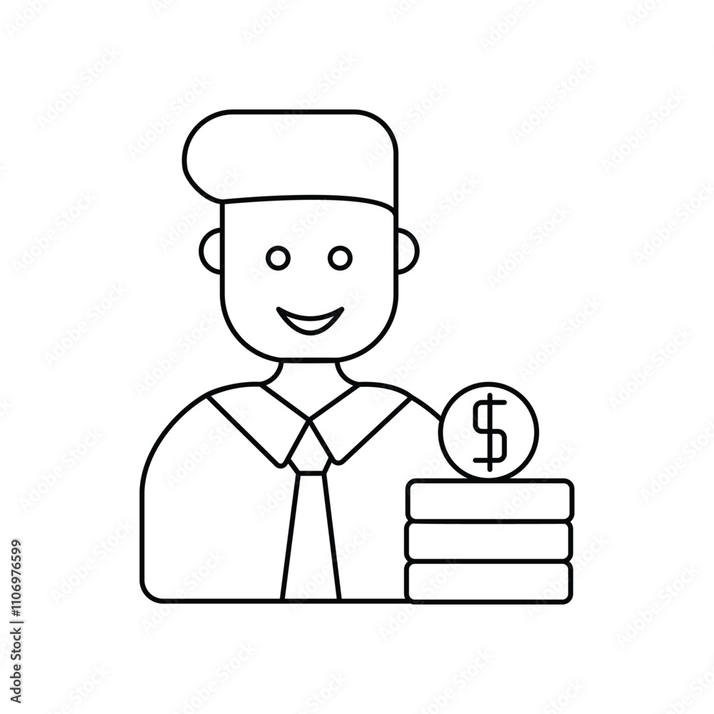 auditor line icon with white background vector stock illustration auditor line icon with white background vector stock illustration