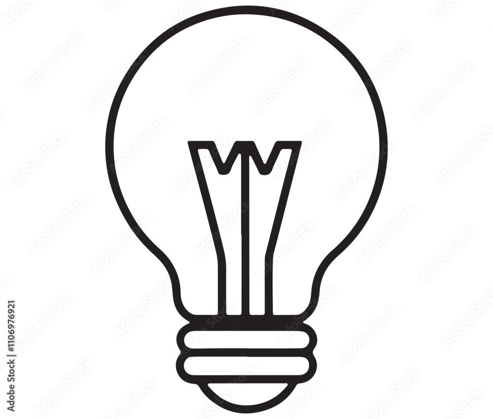 Light bulb icon, Outline light bulb vector illustration Light bulb icon, Outline light bulb vector illustration
