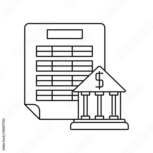governmental line icon with white background vector stock illustration