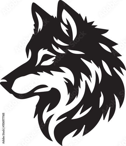 "Majestic Wolf Silhouette - Vector Illustration"