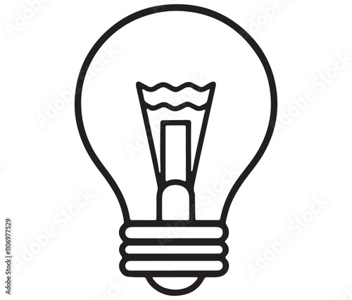 Light bulb icon, Outline light bulb vector illustration