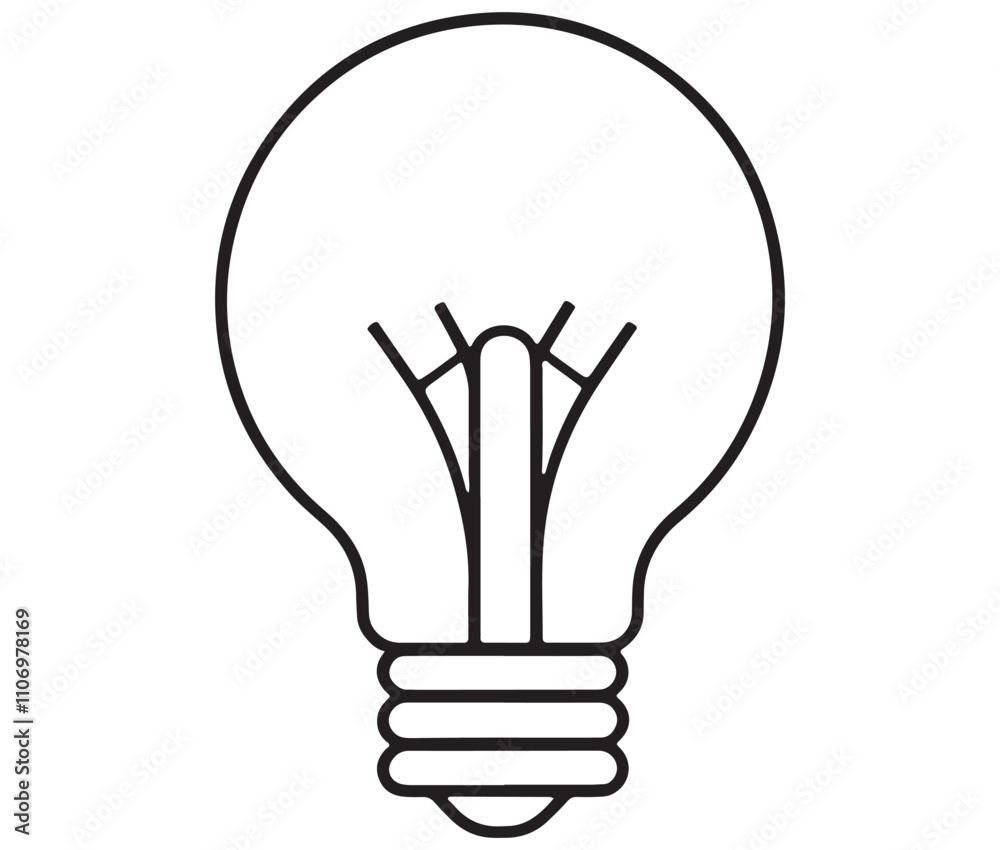 Light bulb icon, Outline light bulb vector illustration Light bulb icon, Outline light bulb vector illustration
