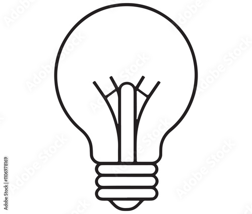 Light bulb icon, Outline light bulb vector illustration