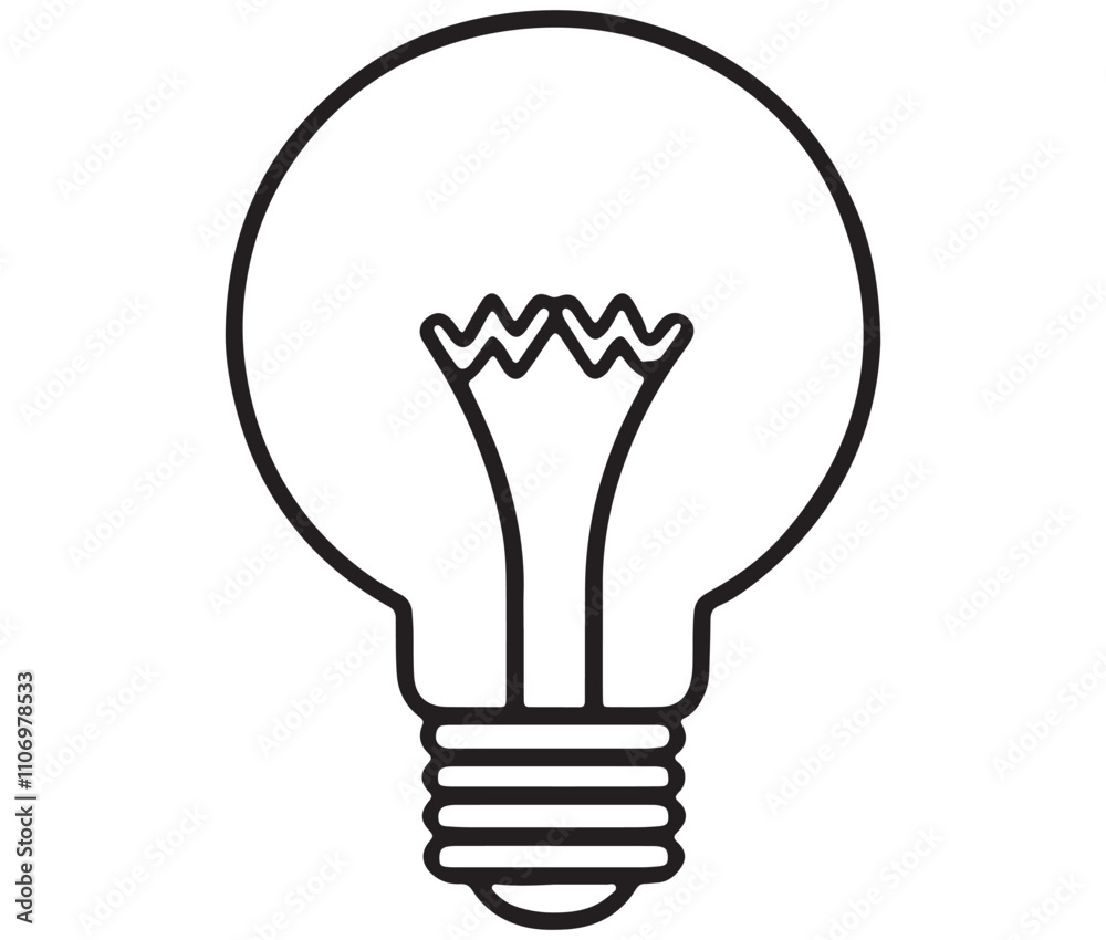 Light bulb icon, Outline light bulb vector illustration Light bulb icon, Outline light bulb vector illustration