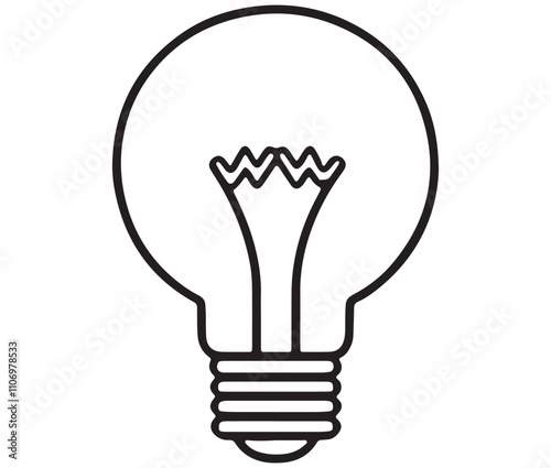 Light bulb icon, Outline light bulb vector illustration