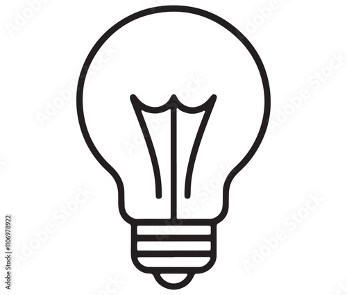 Light bulb icon, Outline light bulb vector illustration