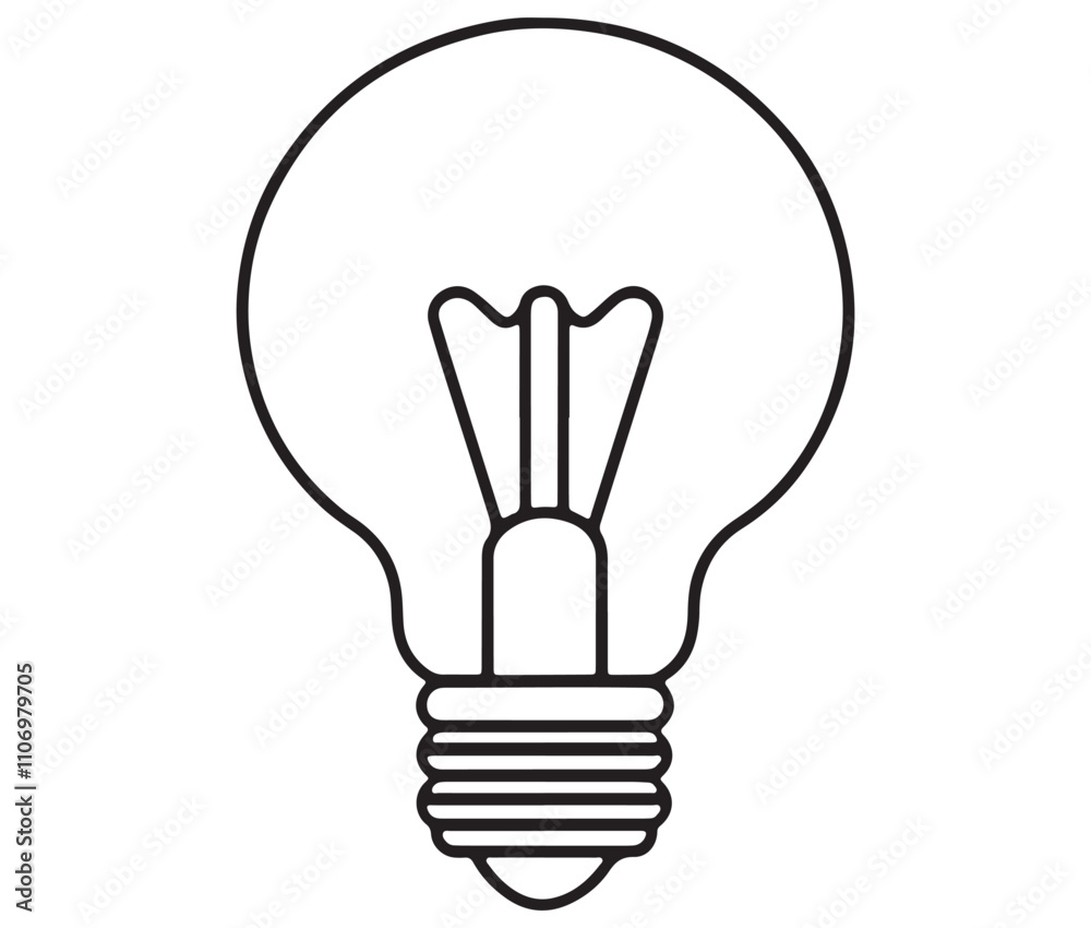 Light bulb icon, Outline light bulb vector illustration Light bulb icon, Outline light bulb vector illustration