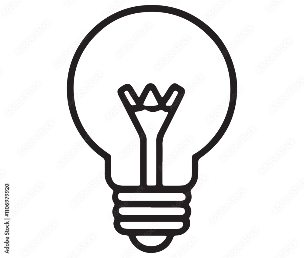 Light bulb icon, Outline light bulb vector illustration Light bulb icon, Outline light bulb vector illustration