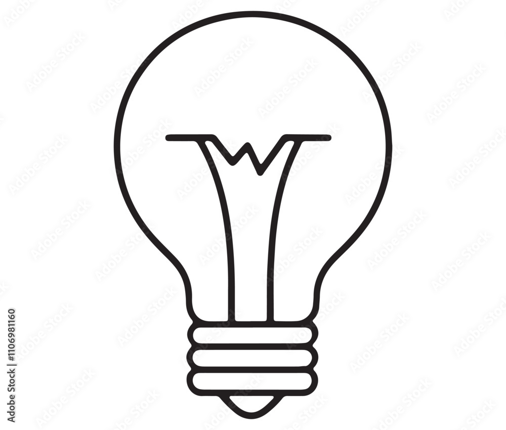 Light bulb icon, Outline light bulb vector illustration Light bulb icon, Outline light bulb vector illustration