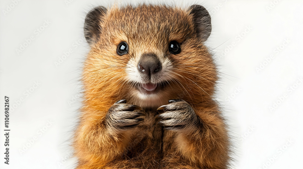 Adorable Rodent Shows Happy Paws, Wildlife Close-Up Adorable Rodent Shows Happy Paws, Wildlife Close-Up