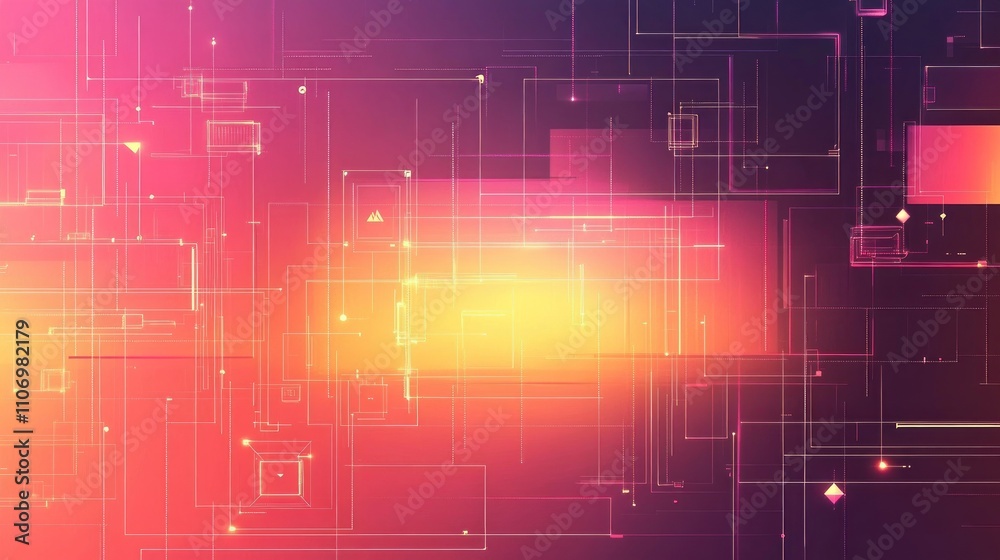 Fototapeta premium Abstract Geometric Network: A Symphony of Lines and Hues
