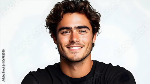Smiling Man, Handsome Featu...