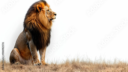 Majestic Lion Sitting Seren...