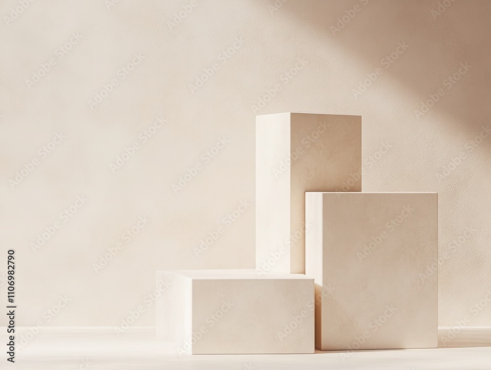 Minimalist geometric shapes in soft beige tones create a modern aesthetic for design, photography, or artistic presentations. Minimalist geometric shapes in soft beige tones create a modern aesthetic for design, photography, or artistic presentations.
