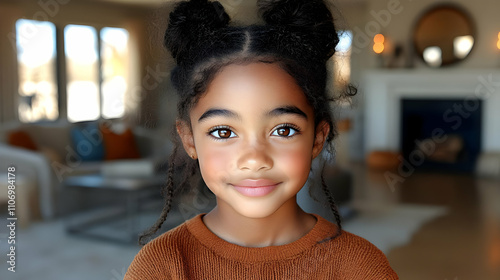 Adorable Girl Smiles Sweetl...
