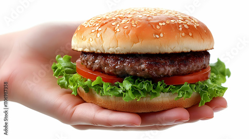 Juicy Beef Burger: Sesame B...