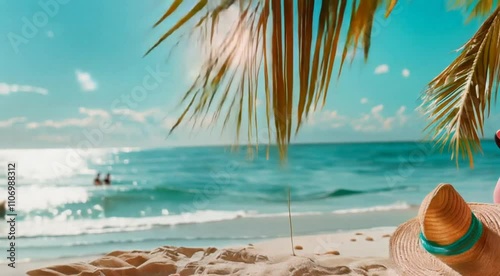 beach with palm trees