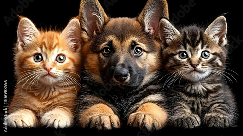 Adorable Kittens and Puppy:...