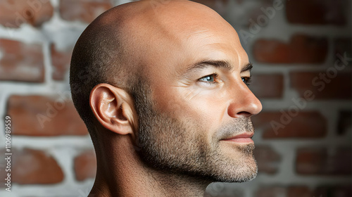Bald Man's Profile:  A Stud...
