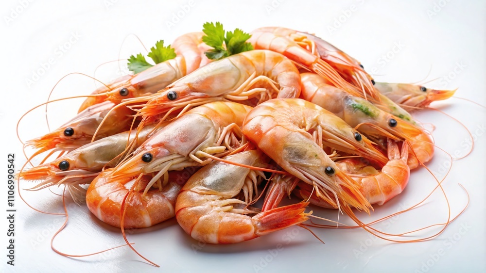 Long Exposure Photography of Delicate Shrimps on White Background, Capturing Their Texture and Color in an Artistic and Ethereal Style for Culinary and Artistic Use Long Exposure Photography of Delicate Shrimps on White Background, Capturing Their Texture and Color in an Artistic and Ethereal Style for Culinary and Artistic Use